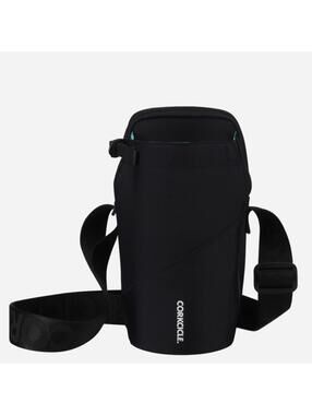 Corkcicle Crossbody Water Bottle Sling Bag with Adjustable Strap | Solid Black